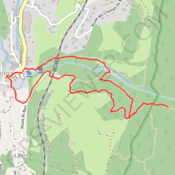 Itinéraire Au fil du Ruisseau du Grenant - La Bridoire, distance, dénivelé, altitude, carte, profil, trace GPS