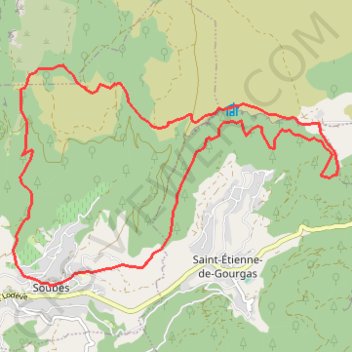 Itinéraire Soubès - Cirque Bout du Monde - La Roque - Mas Rouquet, distance, dénivelé, altitude, carte, profil, trace GPS