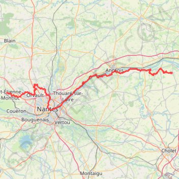 Itinéraire GR 3 : De Mauges-sur-Loire (Maine-et-Loire) à Saint Etienne-de-Montluc (Loire-Atlantique), distance, dénivelé, altitude, carte, profil, trace GPS