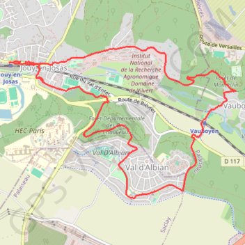 Itinéraire Jouy en Josas, distance, dénivelé, altitude, carte, profil, trace GPS
