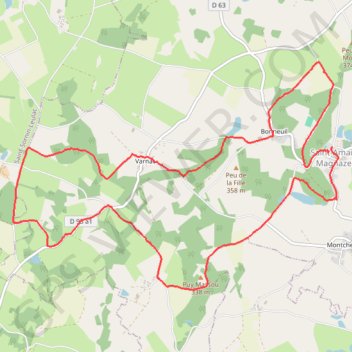 Itinéraire Balade à Saint-Amand-Magnazeix, distance, dénivelé, altitude, carte, profil, trace GPS
