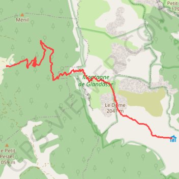 Itinéraire 1er journée sur le Glandasse, distance, dénivelé, altitude, carte, profil, trace GPS