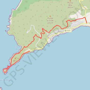 Itinéraire La Plage Terre Sacrée et la Pointe de la Parata, distance, dénivelé, altitude, carte, profil, trace GPS