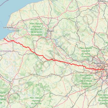 Itinéraire Paris - Deauville, distance, dénivelé, altitude, carte, profil, trace GPS