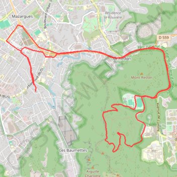 Itinéraire Domicile Luminy, distance, dénivelé, altitude, carte, profil, trace GPS