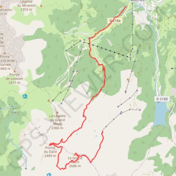 Itinéraire Tour antécime du grand Mont, grand Mont, col du Dard, pointe du Dard, distance, dénivelé, altitude, carte, profil, trace GPS
