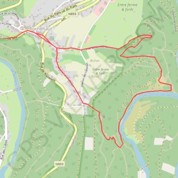 Itinéraire Rochehaut: Balade du Vertige (Balade des Echelles), distance, dénivelé, altitude, carte, profil, trace GPS