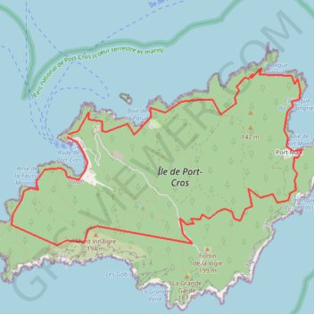 Itinéraire Tour de Port Cros, distance, dénivelé, altitude, carte, profil, trace GPS