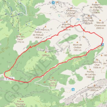 Itinéraire Pointe des Fires, distance, dénivelé, altitude, carte, profil, trace GPS