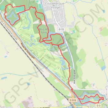 Itinéraire Circuit du Bois des Forts - Coudekerque, distance, dénivelé, altitude, carte, profil, trace GPS