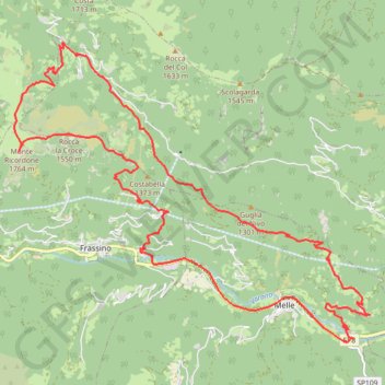Itinéraire Monte Ricordone (val Varita), distance, dénivelé, altitude, carte, profil, trace GPS