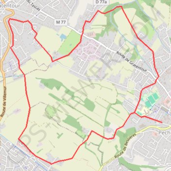 Itinéraire Pechbonnieu - Gratentour, distance, dénivelé, altitude, carte, profil, trace GPS
