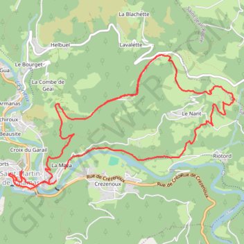 Itinéraire Saint Martin de Valamas - Château de Rochebonne, distance, dénivelé, altitude, carte, profil, trace GPS
