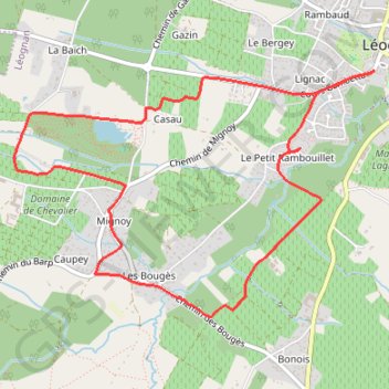 Itinéraire Randonnée en boucle à Léognan, distance, dénivelé, altitude, carte, profil, trace GPS