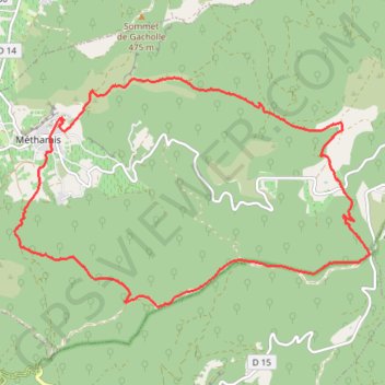 Itinéraire Méthamis, distance, dénivelé, altitude, carte, profil, trace GPS