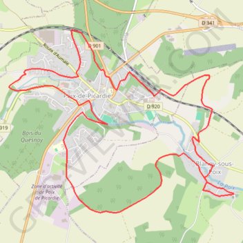 Itinéraire Les hauts de Poix, distance, dénivelé, altitude, carte, profil, trace GPS