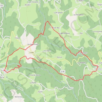 Itinéraire Entre Brousse et Auzelles, distance, dénivelé, altitude, carte, profil, trace GPS