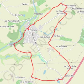 Itinéraire Sentier du bocage - Chanzeaux, distance, dénivelé, altitude, carte, profil, trace GPS