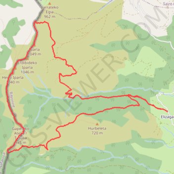 Itinéraire Les crêtes d'Iparla en boucle depuis la ferme Bordozar Berroa, distance, dénivelé, altitude, carte, profil, trace GPS
