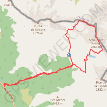 Itinéraire Pic d'Arriouère en circuit depuis le barranco Trigoniero, distance, dénivelé, altitude, carte, profil, trace GPS