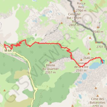 Itinéraire Le Pra - Refuge de Vens (Traversée du Mercantour), distance, dénivelé, altitude, carte, profil, trace GPS