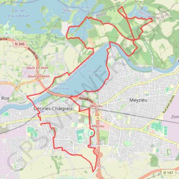 Itinéraire Décines-Charpieu Cyclisme, distance, dénivelé, altitude, carte, profil, trace GPS