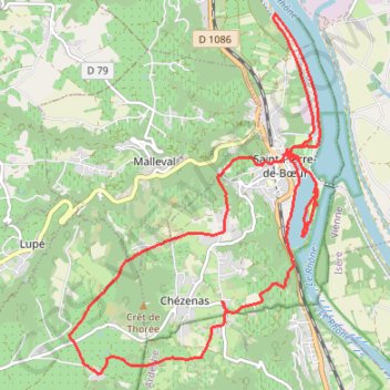 Itinéraire Saint pierre de boeuf, distance, dénivelé, altitude, carte, profil, trace GPS