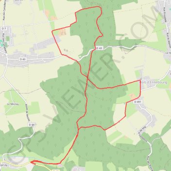 Itinéraire Rando Bois d'Ennebourg, distance, dénivelé, altitude, carte, profil, trace GPS
