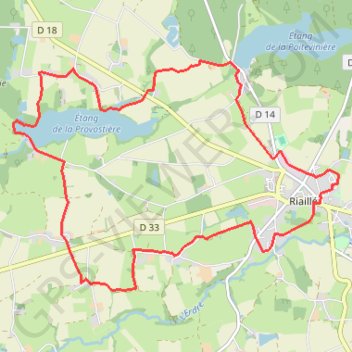 Itinéraire Riaillé - Les Étangs, distance, dénivelé, altitude, carte, profil, trace GPS