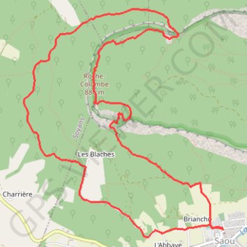 Itinéraire Synclinal ROCHECOLOMBE (Saou), distance, dénivelé, altitude, carte, profil, trace GPS