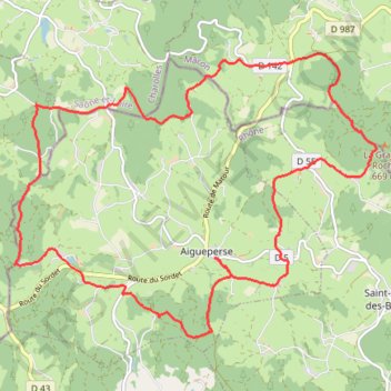 Itinéraire Circuit d'Aigueperse, distance, dénivelé, altitude, carte, profil, trace GPS
