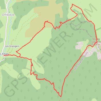 Itinéraire La Tête de la Dame 1506m depuis Omblèze - les Arbods, distance, dénivelé, altitude, carte, profil, trace GPS