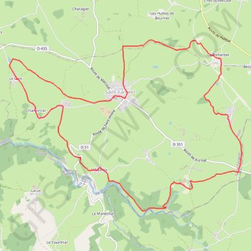 Itinéraire Boucle depuis Saint-Fargeol, distance, dénivelé, altitude, carte, profil, trace GPS