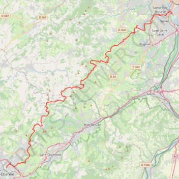 Itinéraire SaintéLyon-22808680, distance, dénivelé, altitude, carte, profil, trace GPS