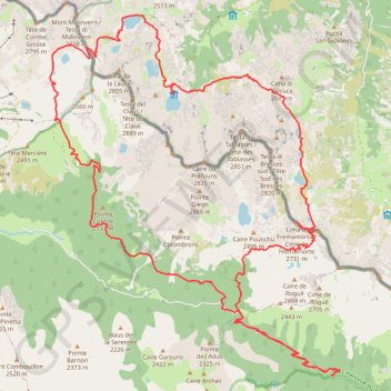 Itinéraire Lacs de Frémamorte, distance, dénivelé, altitude, carte, profil, trace GPS