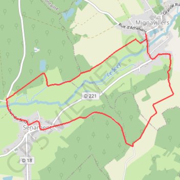 Itinéraire La Seigneurie de Granges - Mignavillers, distance, dénivelé, altitude, carte, profil, trace GPS