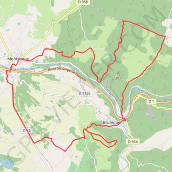 Itinéraire Cabeou - Montricoux, distance, dénivelé, altitude, carte, profil, trace GPS