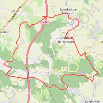 Itinéraire Circuit des Fourques - Saint-Eloi-de-Fourques, distance, dénivelé, altitude, carte, profil, trace GPS