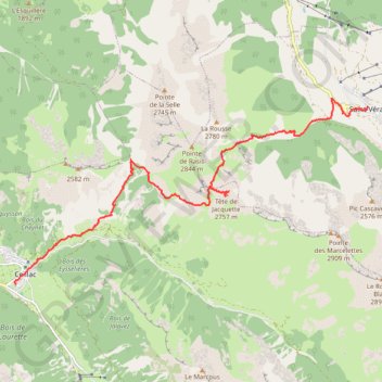 Itinéraire Tour du Queyras, j1, de Saint-Véran à Ceillac, distance, dénivelé, altitude, carte, profil, trace GPS