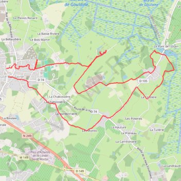 Itinéraire Haute Goulaine Circuit des Marais, distance, dénivelé, altitude, carte, profil, trace GPS