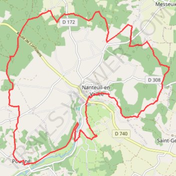 Itinéraire Sentier des Monts & Vallées - Nanteuil-en-Vallée, distance, dénivelé, altitude, carte, profil, trace GPS
