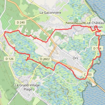Itinéraire Olerando - Le Château-d'Oléron, distance, dénivelé, altitude, carte, profil, trace GPS