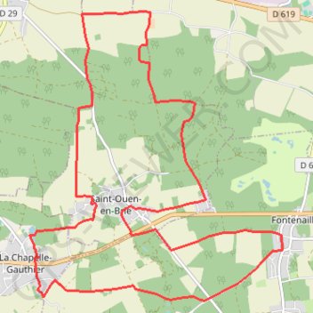 Itinéraire La Chapelle Gautier, distance, dénivelé, altitude, carte, profil, trace GPS