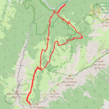 Itinéraire Combe et col d'arclusaz, distance, dénivelé, altitude, carte, profil, trace GPS
