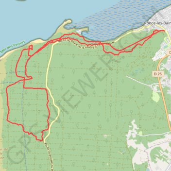 Itinéraire Singles de la Forêt de Ronces les bains (17), distance, dénivelé, altitude, carte, profil, trace GPS