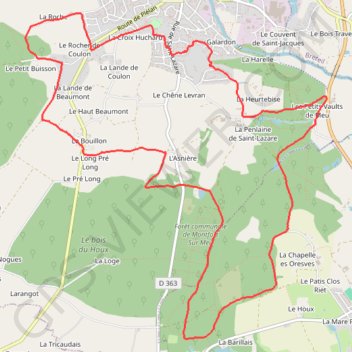 Itinéraire Montfort-sur-Meu, distance, dénivelé, altitude, carte, profil, trace GPS