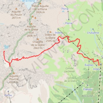 Itinéraire Les Lacs Noirs - Chamonix la Flégère, distance, dénivelé, altitude, carte, profil, trace GPS