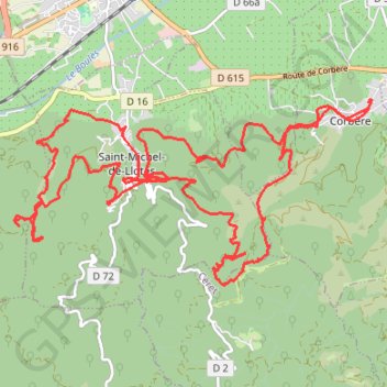 Itinéraire Boucle à Corbère, distance, dénivelé, altitude, carte, profil, trace GPS
