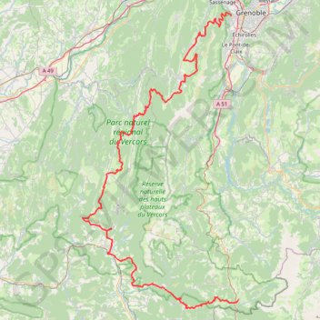 Itinéraire La Traversée du Vercors à VTT par les Chemins du Soleil (Grenoble - Lus), distance, dénivelé, altitude, carte, profil, trace GPS