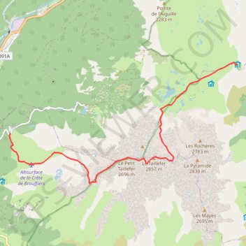 Itinéraire Taillefer Traversée, distance, dénivelé, altitude, carte, profil, trace GPS